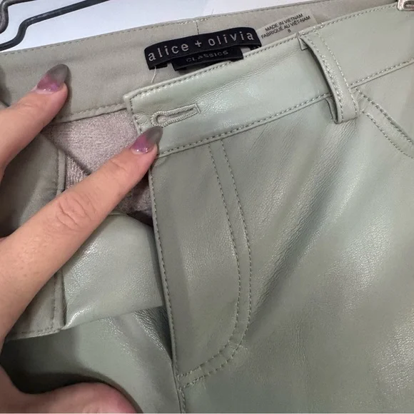Alice + Olivia Light Green Flare Pants - Picture 5 of 6